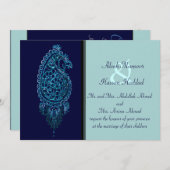 Henna Peacock (huwelijk) (blauw) Kaart (Voorkant / Achterkant)