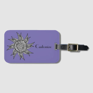 Henna-stijl Sun Tattoo Thunder_Cove Bagagelabel