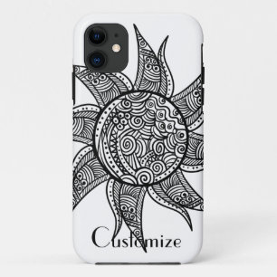 Henna-stijl Sun Tattoo Thunder_Cove iPhone 11 Hoesje