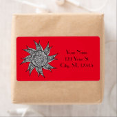 Henna-stijl Sun Tattoo Thunder_Cove Etiket (Insitu)