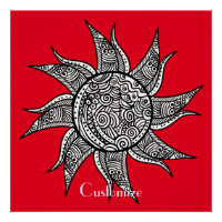 Henna-stijl Sun Tattoo Thunder_Cove
