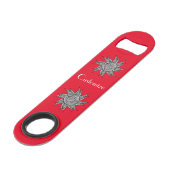 Henna-stijl Sun Tattoo Thunder_Cove Speed Flessenopener (Voorkant Gekanteld)