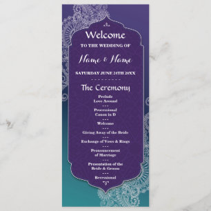 Henna Style Jewel Arabian Nights Wedding Program Programma