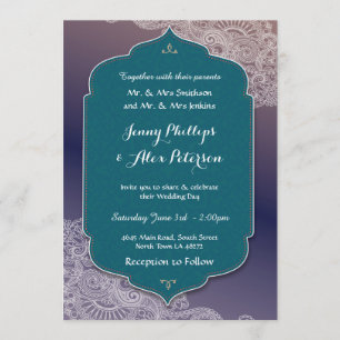 Henna Style Jewel Wedding Party Arabian Nights Kaart
