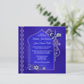 Henné bleu violet argent Mehndi Faire-part de mari (Debout devant)