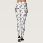 Henné floral Mandala Leggings blancs noirs (Dos)