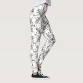 Henné floral Mandala Leggings blancs noirs (Droite)