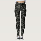Henné floral Mandala Leggings Motifs noirs (Devant)