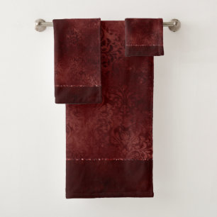 Henné Romance   Red Satiny Grunge Damask