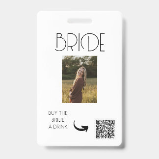 HENNENPARTY, VENMO QR, KOOP DE BRUID EEN DRANKJE BADGE
