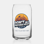 Henneparty grap kippenkop blikvorm glas (Voorkant)