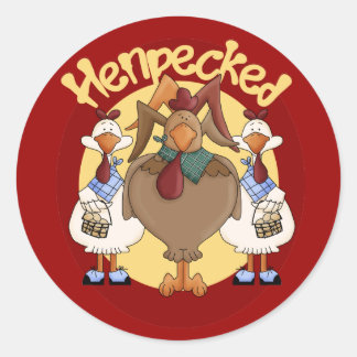 Henpecked Ronde Sticker
