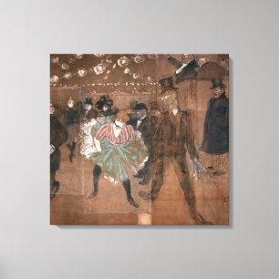 Henri de Toulouse-Lautrec Dansen op de Rouge Canvas Afdruk
