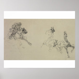 Henri de Toulouse-Lautrec Etude de Chevaux (rect Poster