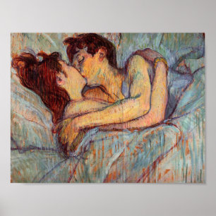 Henri de Toulouse Lautrec - in Bed the Kiss Poster