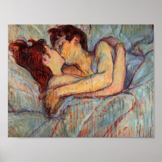 Henri de Toulouse Lautrec - in Bed the Kiss Poster
