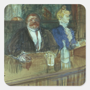 Henri de Toulouse-Lautrec   In de balie: de Vet Pr Vierkante Sticker
