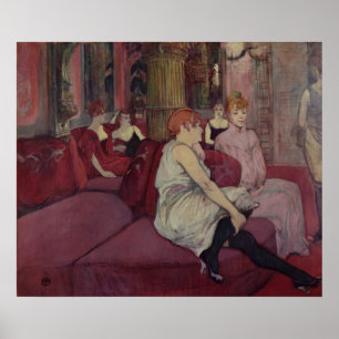 Henri de Toulouse-Lautrec In de Salon bij de Ru Poster