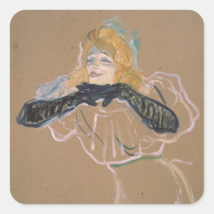 Henri de Toulouse-Lautrec Yvette Guilbert singi Vierkante Sticker