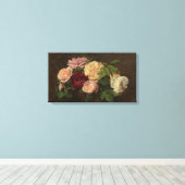 Henri Fantin-Latour Nice Rozen op tafel Canvas Afdruk (Insitu (Houten vloer))