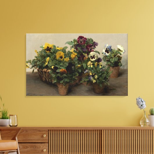 Henri Fantin-Latour Pansies Paars Geel Canvas Afdruk (Insitu (Woonkamer))