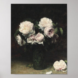 Henri Fantin-Latour Rozen in een glazen Vintage Poster