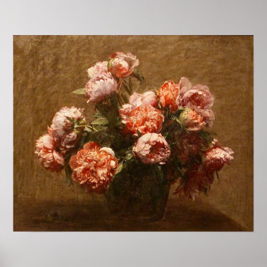 Henri Fantin-Latour Vase of Peonies Poster (Voorkant)