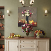 Henri Fantin-Latour's Asters en Fruit op een tafel Canvas Afdruk