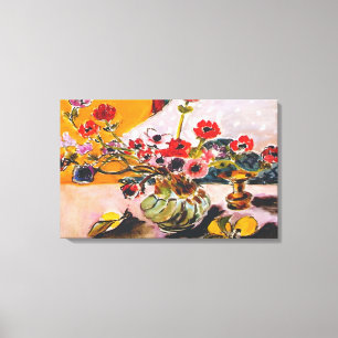 Henri Matisse - ANEMONEN EN CHINESE VAAS 1943 Canvas Afdruk