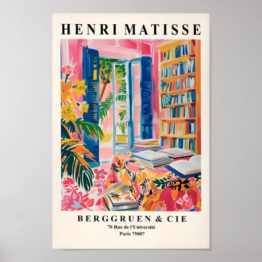 Henri Matisse Library Poster, Bookish Art Print, A Poster (Voorkant)