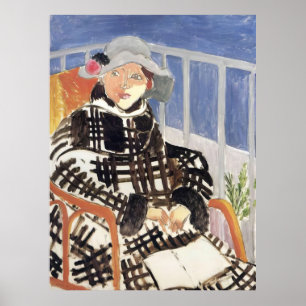 Henri Matisse - Mlle Matisse in een Schotse geruit Poster