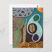 "Henri" modern abstract briefkaart (Voorkant / Achterkant)