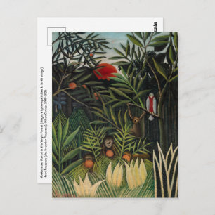 Henri Rousseau - Apen en papegaai in Maagdenbos Briefkaart