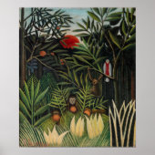 Henri Rousseau - Apen en papegaai in Maagdenbos Poster (Voorkant)