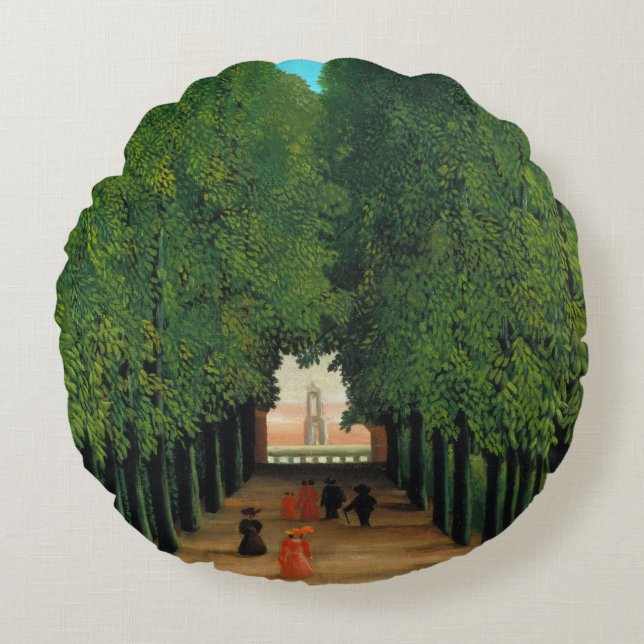 Henri Rousseau, Avenue in Saint Cloud Rond Kussen (Voorkant)