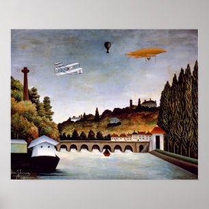 Henri Rousseau - brug van Sèvres & heuvels van Cla Poster