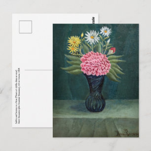Henri Rousseau - Dahlia en margrieten in een vaas Briefkaart