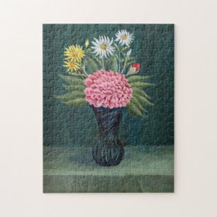 Henri Rousseau - Dahlia's en margrieten in een vaa Legpuzzel