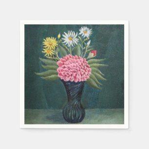Henri Rousseau - Dahlia's en margrieten in een vaa Servet