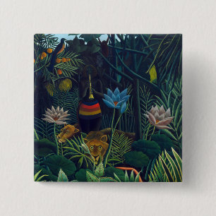 Henri Rousseau - De Droom / Le Reve Vierkante Button 5,1 Cm
