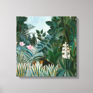 Henri Rousseau - De Equatoriale Jungle Canvas Afdruk