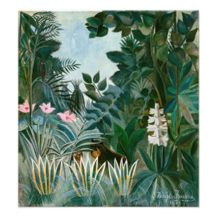 Henri Rousseau - De Equatoriale Jungle Foto Afdruk