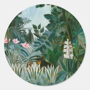 Henri Rousseau - De Equatoriale Jungle Ronde Sticker