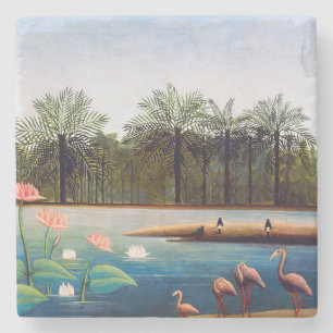 Henri Rousseau - De Flamingoes Stenen Onderzetter