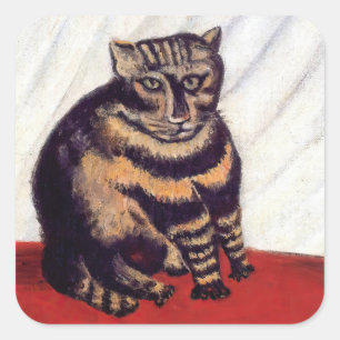 Henri Rousseau - De gestreepte kat Vierkante Sticker