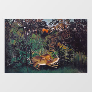 Henri Rousseau - De Hongaarse Leeuw Raamsticker