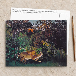 Henri Rousseau - De hongerige leeuw Briefkaart
