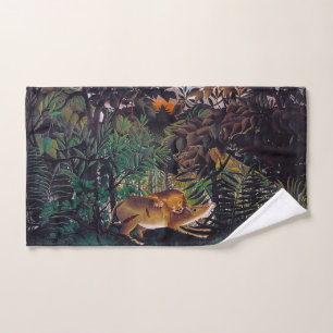 Henri Rousseau - De hongerige leeuw Handdoek