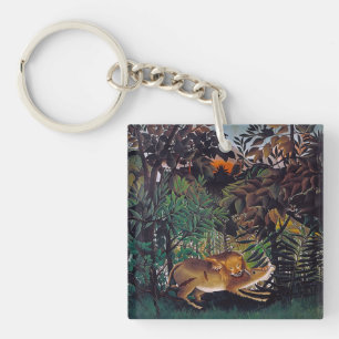 Henri Rousseau - De hongerige leeuw Sleutelhanger