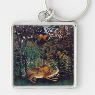 Henri Rousseau - De hongerige leeuw Sleutelhanger